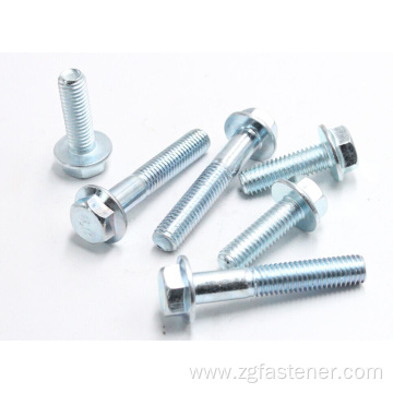 Hexagon flange bolts with blue zinc DIN6921